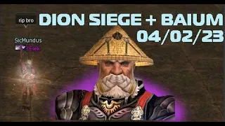 Dion siege + Baium 04/02/23. Reborn x1. Gameplay by BD/Titan.