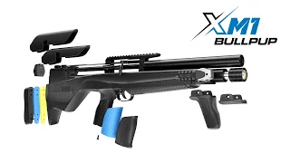 XM1 Bullpup PCP Rifle exploded view and technical details