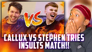 American Reacts To INSULTS MATCH vs STEPHEN TRIES