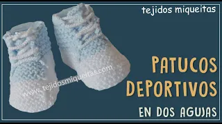 Cómo tejer unos patucos deportivos en dos agujas