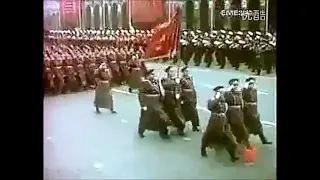 Soviet October Revolution Parade 1957 COLOR highlight