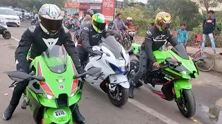 SUNDAY LONG RIDE || ZX10R VS R6 VS Z900 || ON ROAD DRAG RACE#publicreaction #superbikereaction #race