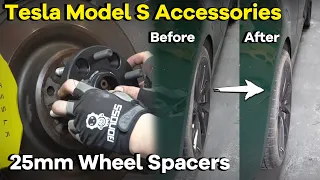 Model S With 25mm Wheel Spacers Install | Before and After | Tesla Must Have Accessories | BONOSS