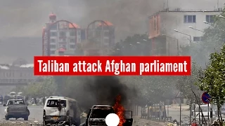 Raw footage: Gunfire and explosions as Taliban attacks Afghan parliament