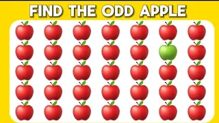 Find The Odd Emoji (🍎🍎🍎🍎🍏🍎🍎) | Emoji quiz