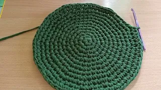 Идеально ровный круглый коврик крючком