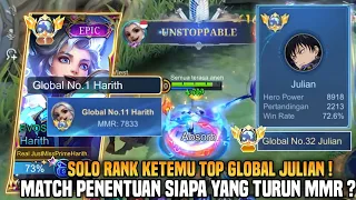 SOLO RANK IMMORTAL MELAWAN TOP GLOBAL JULIAN PANTES JAGO BANGET ! HARITH TOP 1 GLOBAL 2024 - MLBB