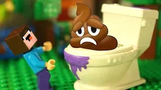 LEGO Minecraft vs 🚽 Spin Master Flush Force - Stop Motion Animation