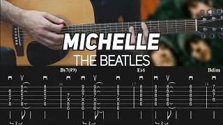 The Beatles - Michelle (Guitar lesson with TAB)