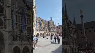 Новая ратуша. Площадь Мариенплац. Мюнхен Германия 2024. New town hall. Marienplatz. Munich Germany.