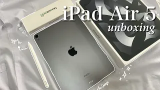 iPad Air 5 (space grey) unboxing + accessories