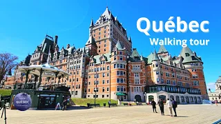 [4K] Château Frontenac | Terrasse Dufferin | Place d'Youville | Porte Saint-Jean | Walking Tour 2024