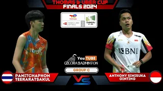 Laga Pertama; Anthony GINTING (INA) vs Panitchaphon TEERARATSAKUL (THA); Group C Thomas Cup 2024