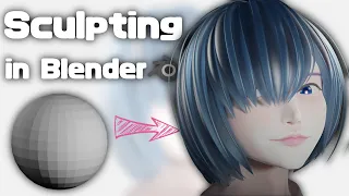 Blender Sculpt メイキング | 青髪の女の子