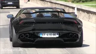 Liberty Walk Lamborghini Huracan Spyder in Monaco - Revs & Accelerations!