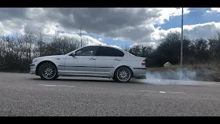 How to do a burnout in a automatic car! BMW e46 0-100km/h-Almost crashing the drone!