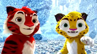 Leo and Tig: The Unexpected Surprise in the First Snow 🐯🦁❄️