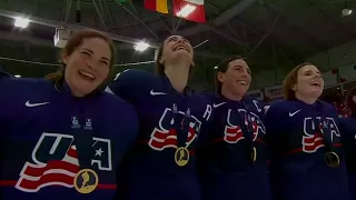 Team USA sings the National Anthem After Capturing Gold | 2023 Women's Worlds