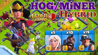 TH15 Queen Charge Hog Miner Hybrid Attack Strategy! Legend League! Clash of Clans