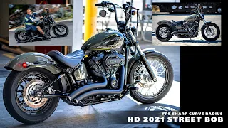 Freedom Performance Aftermarket Motorcycle Exhaust Black Sharp Curve Radius Harley 2021 Street Bob