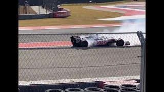 Formula One COTA 2022 Haas Crash