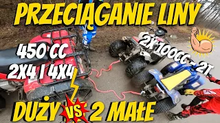 Przeciąganie liny quadami - Duży vs 2 małe / TRX 450