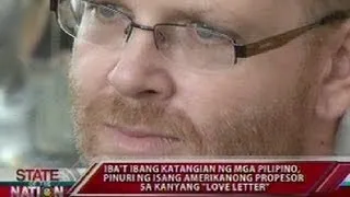 Iba't ibang katangian ng mga Pilipino, pinuri ng isang Amerikanong propesor sa kanyang "love letter"