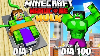 SOBREVIVÍ 100 DÍAS como un HULK en MINECRAFT HARDCORE!