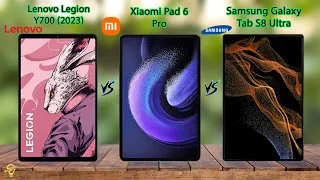 Lenovo Legion Y700 VS Xiaomi Pad 6 Pro VS Samsung Galaxy tab S8 Ultra