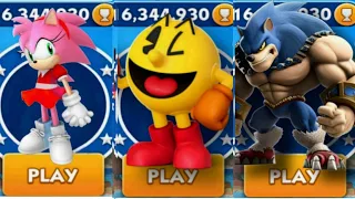 Sonic Dash - Lego Amy VS Sir Pacman VS Omega Dash  _ Movie Sonic vs All Bosses Zazz Eggman