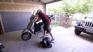 Luggage & 2 backpacks on Vespa - no problem! | Mitch's Scooter Stuff