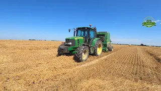 🇵🇱Prasowanie Słomy z JohnDeere 6330 & Prasą 592 - Sezon 2021🚜🚜🇵🇱