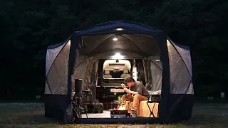 Camping in heavy rain| Car camping in heavy rain||