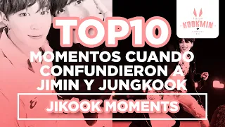 JIKOOK - TOP 10 CUANDO HAN CONFUNDIDO A JIMIN Y JUNGKOOK (Cecilia Kookmin?