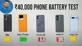 OnePlus 11r / iQOO Neo 7 Pro / Nothing Phone 2 / Nord 3 / Pixel 7a - Battery Life Drain Test!