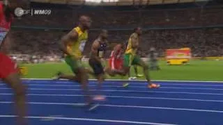 100 m Berlin 2009 9.58 Bolt Gay Powell SIDECAM HQ