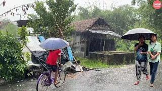 Rain and Thunderstorm in my Local Village-Village Life in Rain