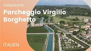 Borghetto 🇮🇹 Wohnmobil Stellplatz südlich vom Gardasee | Area Sosta Parcheggio Virgilio | Italien