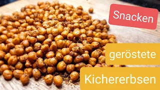 Eiweißreicher, würziger und knuspriger Snack - geröstete Kichererbsen   -schnell, einfach, gesund-🧆