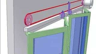 Folding door controlled by cable