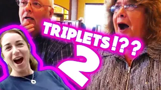 Triplets!! Again! More funny & heart warming triplet pregnancy reveal compilation Part 2