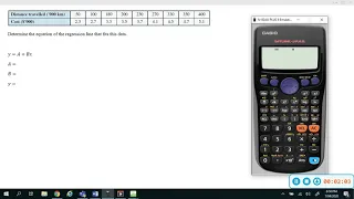 Finding the equation of regression line using Casio fx-82AU PLUS II