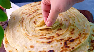 This is the best flatbread in a pan I have ever eaten.ONLY 5 MINUTES !! Super Layered Bread😋