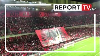 Report TV -Këndohet himni kombëtar, elektrizohet stadiumi 'Air Albania'