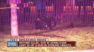 Woman killed, son injured in hit and run