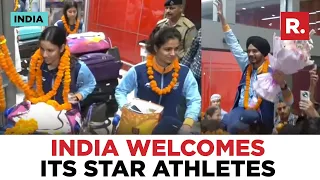 Homecoming Heroes: Indian Athletes Receive Hero's Welcome at Delhi Airport | Asian Games 2023