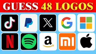 Guess The Logo in 5 Seconds | 48 Famous Logos | Logo Quiz 2024