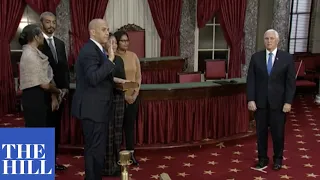 Vice President Mike Pence performs ceremonial swearing-in of Senate