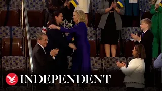 Jill Biden embraces Ukrainian ambassador ahead of State of the Union address