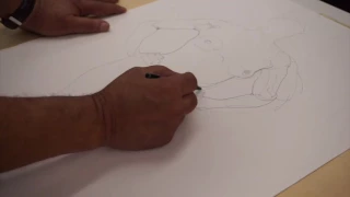 Jerry Pinkney drawing with the Syracuse MFA illustration students